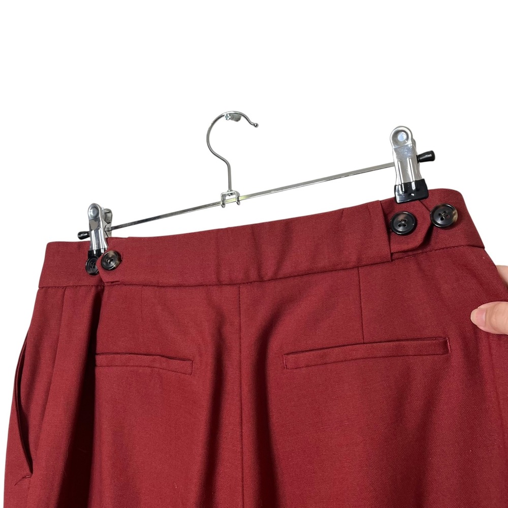 Reiss Eleanor Trousers Women's Size 6 Red Wool Blend Tapered Office Pants Career - Picture 7 of 12